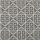 Black on White Geometric Floral Panel Polyester Foil Fabric