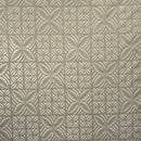 White on Beige Geometric Floral Panel Polyester Foil Fabric