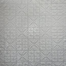 White on White Geometric Floral Panel Polyester Foil Fabric