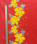 2nd measurement of Hibiscus Double Border Polyester Fabric