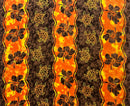 Brown & Orange Hibiscus, Sea Turtle Rayon Challis Fabric
