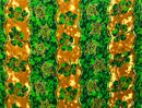 Green & Gold Brown Hibiscus, Sea Turtle Rayon Challis Fabric