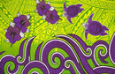 Lime colored Hibiscus Turtles Waves Polyester Sarong