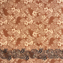 Polynesian Hibiscus & Plumeria Flowers Traditional Tattoo Single Border Poly-Cotton Fabric | Islands Fabric