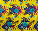 Hibiscus Monstera & Plumeria Flower Clusters Cotton Fabric | Islands Fabric