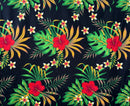 Hibiscus Monstera & Plumeria Flower Clusters Cotton Fabric | Islands Fabric