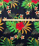 Hibiscus Monstera & Plumeria Flower Clusters Cotton Fabric | Islands Fabric