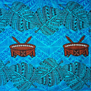 Monstera Double Border Fabric | Cotton