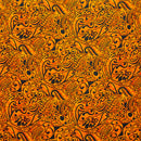 Polynesian Tribal Stems & Leaves All Over Design Cotton Light Barkcloth Fabric | Islands Fabric