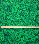 Polynesian Tribal Stems & Leaves All Over Design Cotton Light Barkcloth Fabric | Islands Fabric