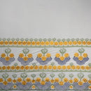 Hibiscus Double Border Embroidered Polyester Fabric| Islands Fabric