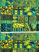 Traditional Polynesian Tapa Design Polyester Fabric