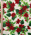Holly Poinsettia Classic Polyester Fabric | Islands Fabric