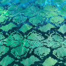 Jungle Cobra Foil Printed Stretch Velvet Fabric | Blue Moon Fabrics