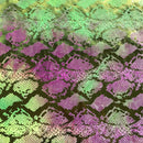 Jungle Cobra Foil Printed Stretch Velvet Fabric | Blue Moon Fabrics