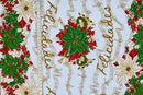 2nd measurement of Musical Poinsettia Celebration Polyester Fabric