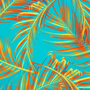 Palm Leaves Burnout Printed Spandex Fabric | Blue Moon Fabrics