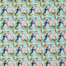 Parakeets on Branches Printed Spandex | Blue Moon Fabrics