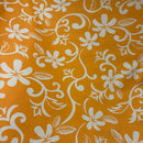 Yellow Orange Plumeria Vine Poly Cotton Fabric