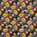 Green/Red Tiare Split Leaf Monstera Poly-Cotton Fabric