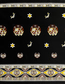 Black colored Tonga Seal Double Border Light Barkcloth