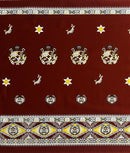 Brown colored Tonga Seal Double Border Light Barkcloth