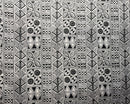 Black colored Traditional Polynesian Tapa Polyester Fabric