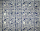 Blue colored Traditional Polynesian Tapa Polyester Fabric