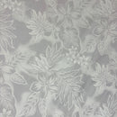 White colored Tropical Floral Haze Poly Cotton Fabric