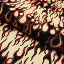 Fiery Glittered Flocked Stretch Mesh Fabric | Blue Moon Fabrics