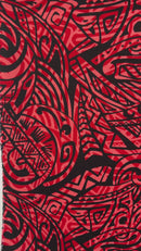 Video of Traditional Polynesian Tattoo Swirl design Cotton Light Barkcloth Fabric