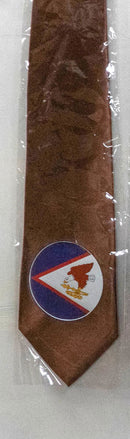 Brown colored American Samoa Flag Tie