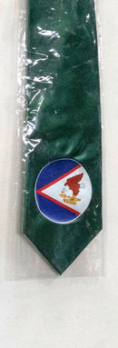 Green colored American Samoa Flag Tie