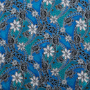 Turquoise colored Tiare Sea Turtles Polynesian Tribal Design Rayon Fabric