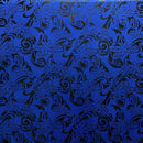 Blue/Black colored Tiare Swirls Fabric