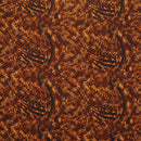 Brown colored Traditional Polynesian Tattoo Design Rayon Poplin Fabric